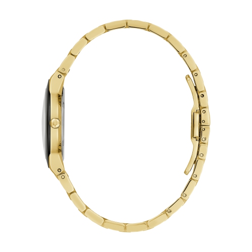 Bulova Ladies Millennia Quartz Watch 32mm Gold-Tone Stainless Steel Case and Bracelet with Black Dial