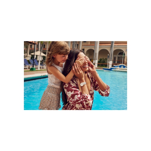 Montre à quartz pour femmes Marine Star 36 mm de Bulova avec boîtier et bracelet en acier inoxydable deux tons et cadran blanc