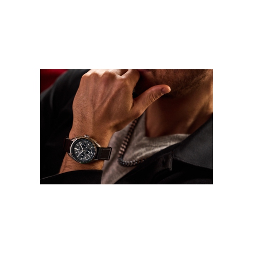 Bulova Mens Lunar Pilot Meteorite Limited Edition HPQ Watch 43.5mm Stainless Steel & Titanium Case Black Leather Strap with Grey Dial