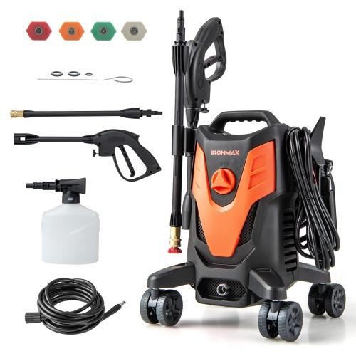 COSTWAY  Ironmax 2400 Psi High Pressure Cleaner Machine Electric Pressure Washer With 4 Wheels