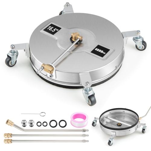 COSTWAY  16.5" Pressure Washer Surface Cleaner Stainless Steel Surface Cleaner Attachment