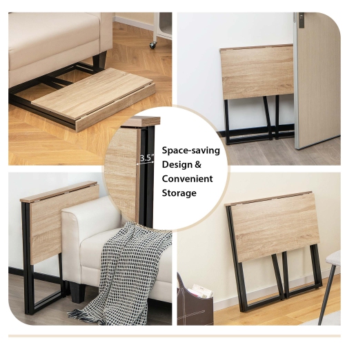 Costway Folding Computer Desk No Assembly Study Writing Table for Small Spaces