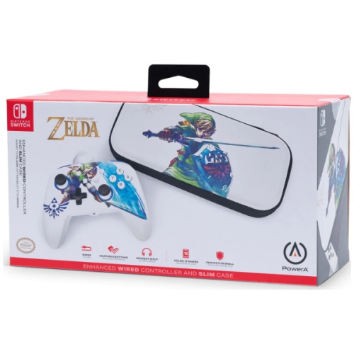 LOZ Link Master Sword Enhanced Wired Controller and Slim Case Bundle Nintendo Sw