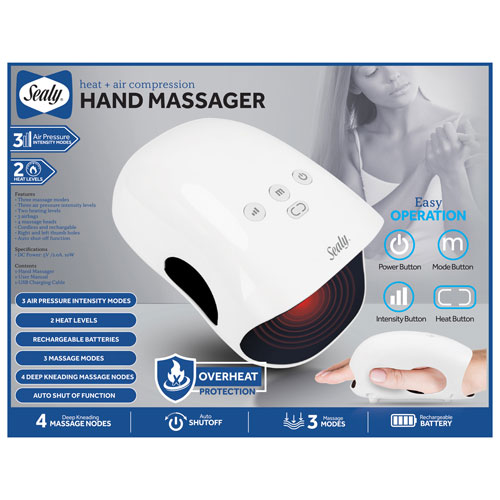 Sealy Air Compression Hand Massager - White