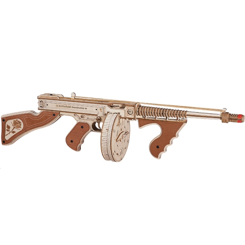 TRADEOPIA  Diy Wood Craft Building Kit Guns Firearm - Machine Gun 3D Model Wooden Puzzle (275 Pieces) Arts & Craft Set