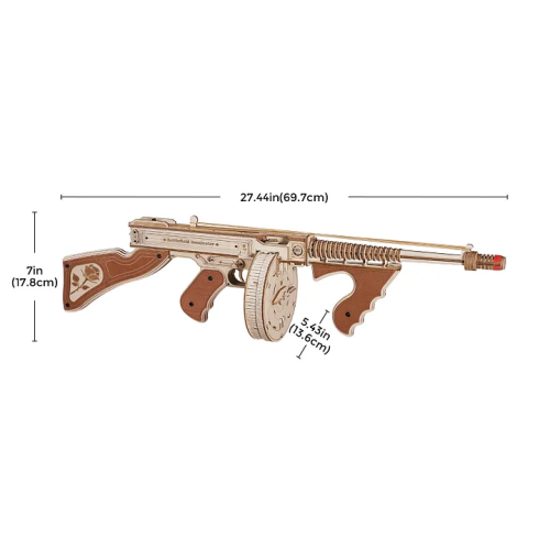 DIY Wood Craft Building Kit Guns Firearm - Machine Gun 3D Model Wooden Puzzle Arts & Craft Set