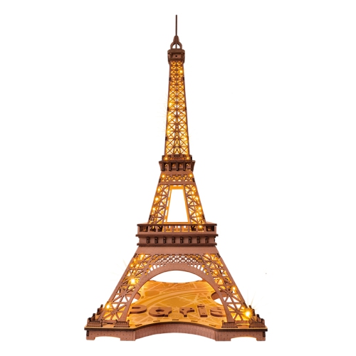 TRADEOPIA  Diy Night Of The Eiffel Tower 3D Wooden Puzzle - 164 Pieces