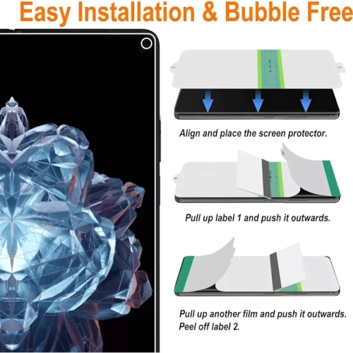 Screen Protector for OnePlus Open, 3 Pack Flexible Soft TPU Full Coverage 3D Curved Edge Elastic Screen Protector Cover HD Clear Anti-Scratch