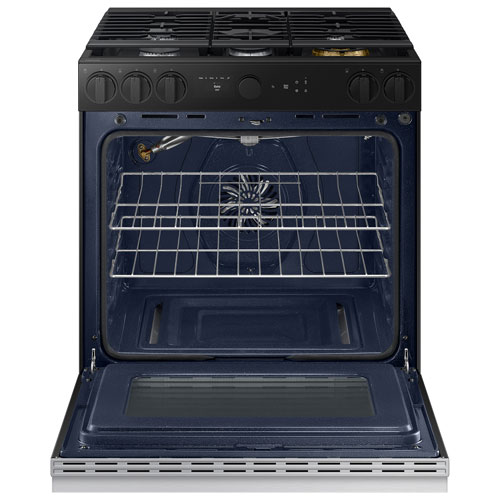 Cuisinière gaz encastrable 5 brûleurs convection véritable 6 pi³ 30 po BESPOKE de Samsung - Acier inoxydable