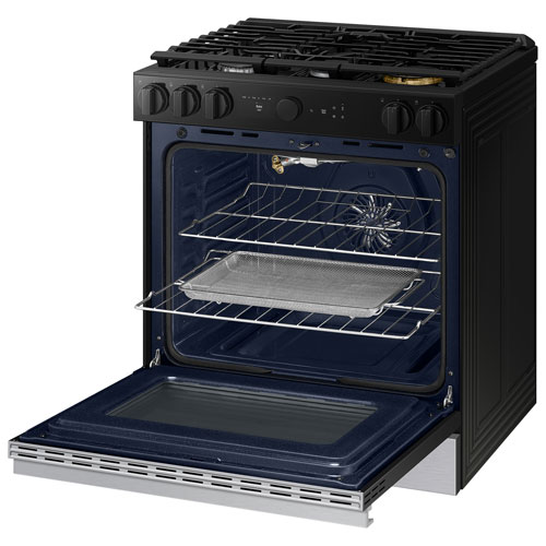 Cuisinière gaz encastrable 5 brûleurs convection véritable 6 pi³ 30 po BESPOKE de Samsung - Acier inoxydable