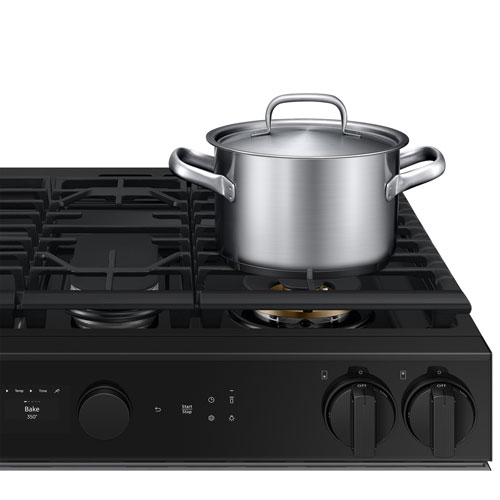 Cuisinière gaz encastrable 5 brûleurs convection véritable 6 pi³ 30 po BESPOKE de Samsung - Acier inoxydable