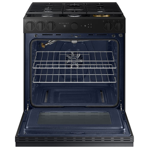 Cuisinière gaz encastrable 5 brûleurs convection véritable 6 pi³ 30 po BESPOKE de Samsung - Noir mat