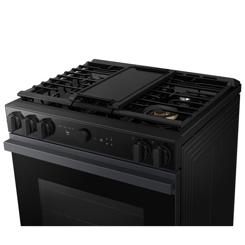 Cuisinière gaz encastrable 5 brûleurs convection véritable 6 pi³ 30 po BESPOKE de Samsung - Noir mat