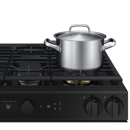 Cuisinière gaz encastrable 5 brûleurs convection véritable 6 pi³ 30 po BESPOKE de Samsung - Noir mat