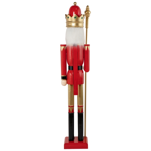 Commercial Size Christmas Nutcracker King with Scepter - 6' - Red, Black and Gold
