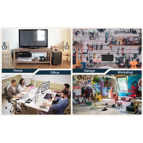 Surge Protector Power Bar - 22 Outlets, 6 USB Ports, Mountable Flat Plug Strip, 2100 Joules, 6.5Ft Cord - Home, Office, Dorm