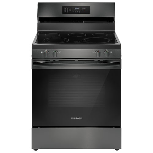 Cuisinière électrique à convection à ventilateur et friture à air chaud 5 éléments 5,3 pi³ 30 po de Frigidaire - Inox noir