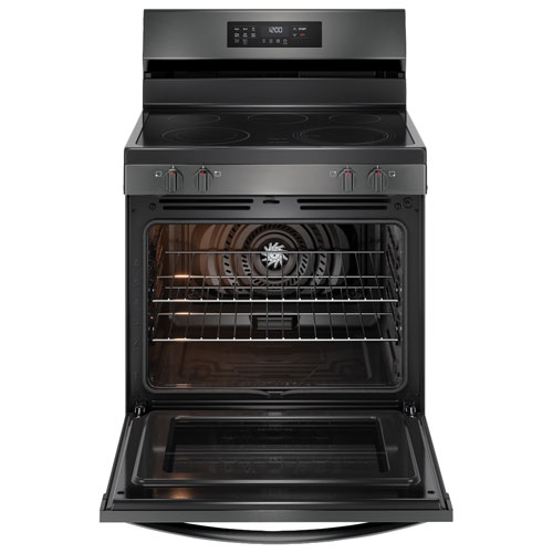 Frigidaire 30" 5.3 Cu. Ft. Fan Convection 5-Element Electric Air Fry Range (FCRE308CAD) - Black Stainless