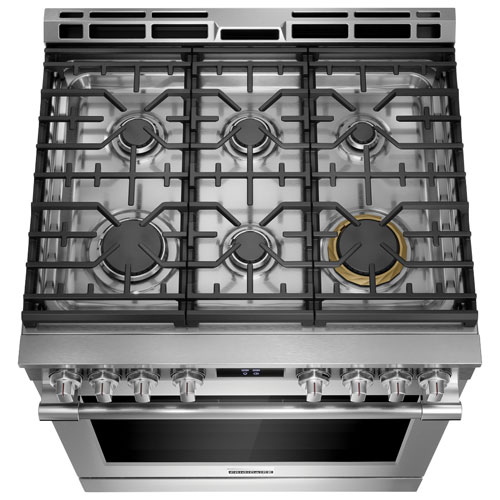 Frigidaire Pro 30" 6.0 Cu. Ft. True Convection 6-Burner Gas Air Fry Range - Stainless