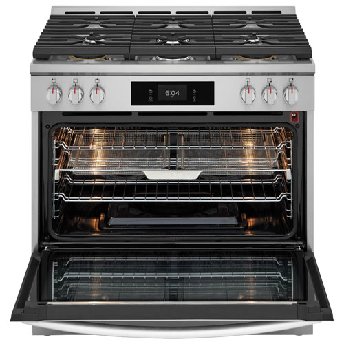 Frigidaire Gallery 36" 4.6 Cu. Ft. True Convection 6-Burner Gas Air Fry Range (GCFG3661AF) - Stainless