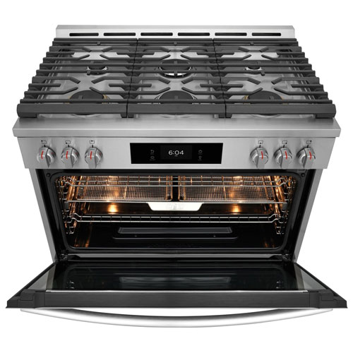 Frigidaire Gallery 36" 4.6 Cu. Ft. True Convection 6-Burner Gas Air Fry Range (GCFG3661AF) - Stainless