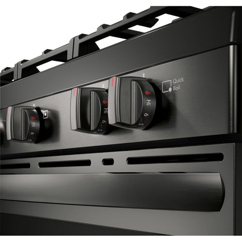 Frigidaire 30" 5.1 Cu. Ft. Fan Convection 5-Burner Gas Air Fry Range (FCRG3083AD) - Black Stainless