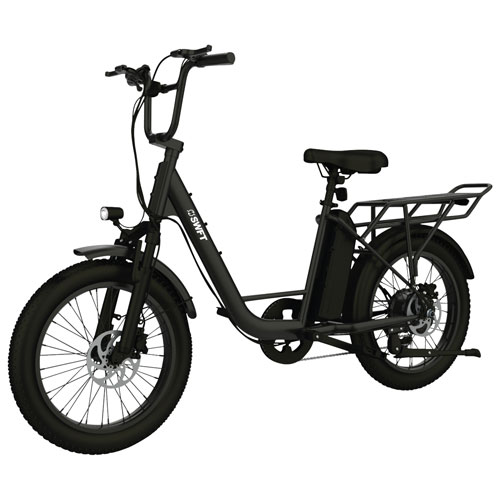 Vélo de ville électrique à cadre bas de 500 watts V.X de SWFT avec autonomie maximale de 60,3 km - Noir