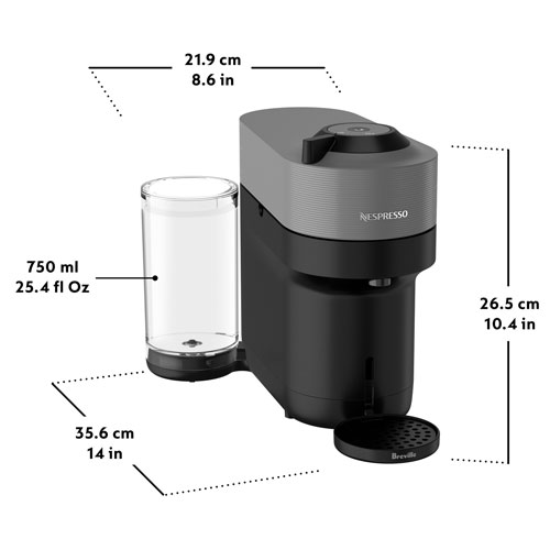 Nespresso Vertuo Pop+ Coffee & Espresso Machine by Breville - Dark Grey