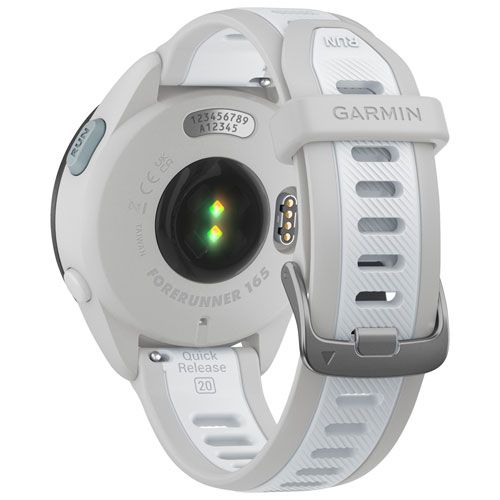 Montre intelligente Bluetooth de 45 mm Forerunner 165 Music de Garmin pour la course - Moyen/Grand - Gris brume/Blanc