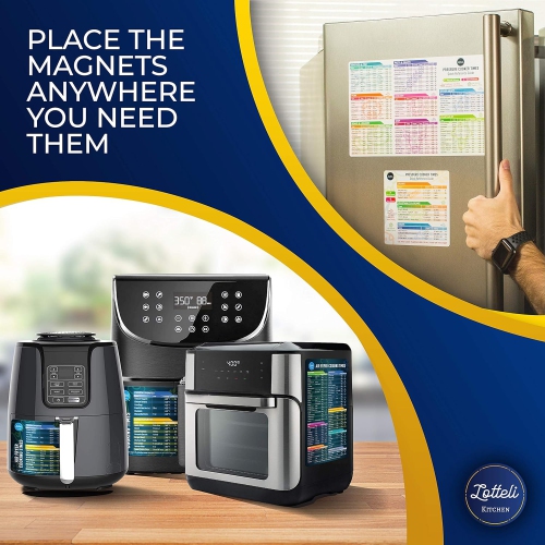 Air Fryer & Pressure Cooker Magnetic Cheat Sheet Set, Air Fryer Accessories Cook Times, Instapot Accessory Magnet Sheet Quick Reference Guide for