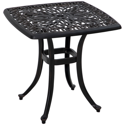 Outsunny Cast Aluminum Outdoor Side Table, 21