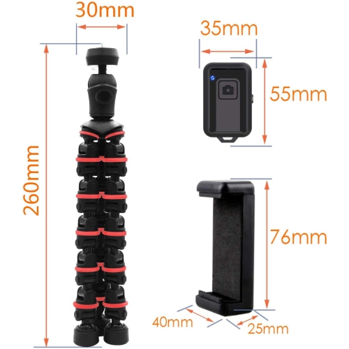 Phone Tripod, Tripod with Wireless Remote Phone Holder Mount Use as iPhone Tripod, Cell Phone Tripod, Camera Tripod for iPhone Gopro
