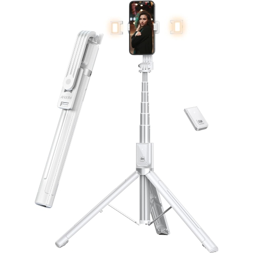 60" Phone Tripod Selfie Stick with Remote,Portable Selfie Stick Tripod for Cell Phone,Tripod Stand Compatible with 4''-7'' iPhone 15/14/13 Pro Max