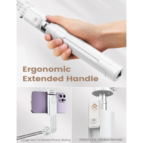 50”Portable Travel Selfie Stick Tripod with Remote, Wireless Selfie Stick Phone Tripod Stand for Cell Phone Compatible with 4-7" iPhone Android