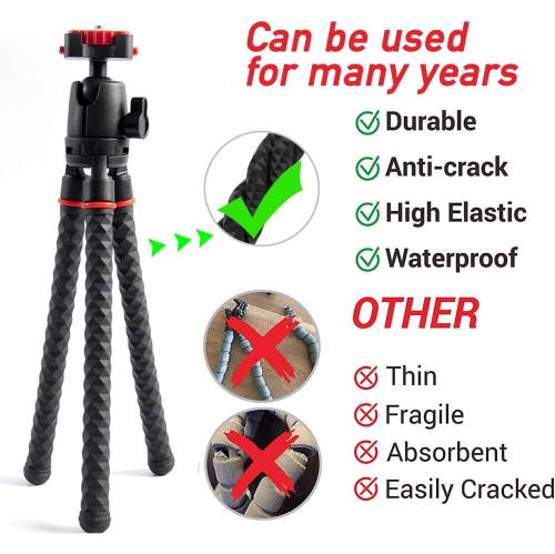 Flexible Phone Tripod Stand Portable Travel Tripod Remote Control Octopus Tripod for iPhone & Camera Live Streaming Video