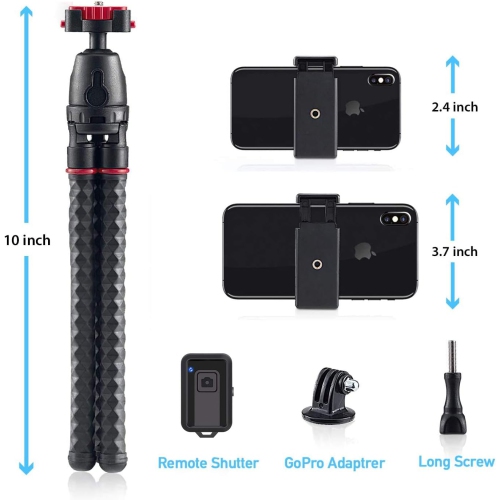 Flexible Phone Tripod Stand Portable Travel Tripod Remote Control Octopus Tripod for iPhone & Camera Live Streaming Video