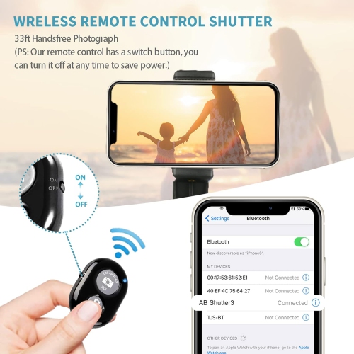 67'' Phone Tripod, Extendable Cell Phone Tripod Stand with Wireless Remote Carrying Bag, All in One Professional Selfie Stick Tripod, Compatible with