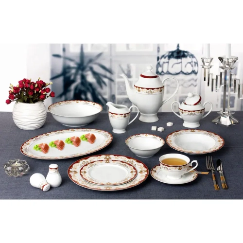 New Bone China 57-Piece Dinnerware Set - Complete Service for 8 for an  All-Inclusive Dining Experience