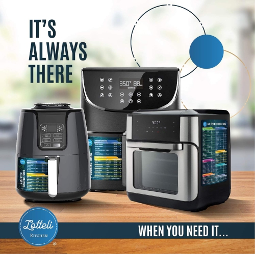 Air Fryer Magnetic Cheat Sheet Set, Air Fryer Accessories Cook Times, Airfryer Accessory Magnet Sheet Quick Reference Guide for Cooking and Frying