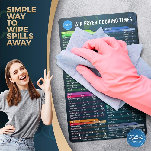 Air Fryer Magnetic Cheat Sheet Set, Air Fryer Accessories Cook Times, Airfryer Accessory Magnet Sheet Quick Reference Guide for Cooking and Frying
