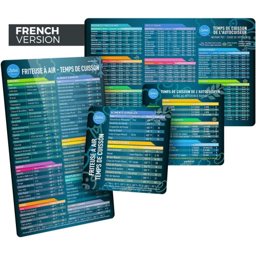 Air Fryer & Pressure Cooker Magnetic Cheat Sheet Set, Friteuse À Air ET L'Autocuiseur Aide-Mémoire, Friteuse À Air Accessoires Magnet Sheet Quick Ref