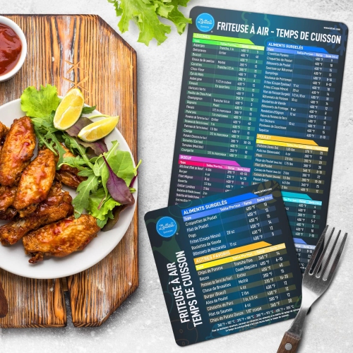Air Fryer Magnetic Cheat Sheet Set, Friteuse À Air Aide-Mémoire Magnétique, Friteuse À Air Accessoires Magnet Sheet Quick Reference Guide for Cooking