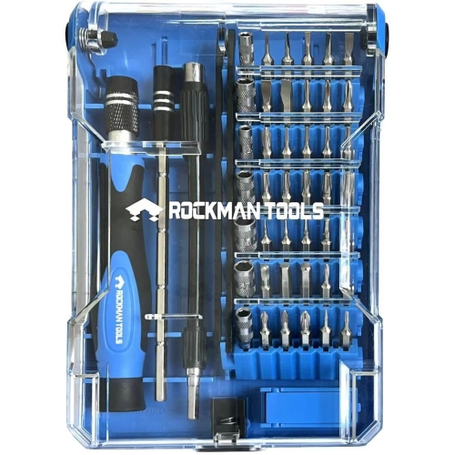 Screwdriver, Rockman Tools Basics 45 PCS Precision Screwdriver Bit Set- 1PC Precision Bits Driver, 1PC 120mm Precision Magnetic Holder, 1PC 120mm Pre