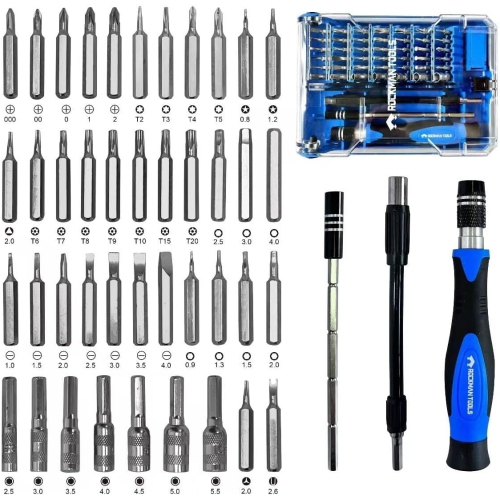 Screwdriver, Rockman Tools Basics 45 PCS Precision Screwdriver Bit Set- 1PC Precision Bits Driver, 1PC 120mm Precision Magnetic Holder, 1PC 120mm