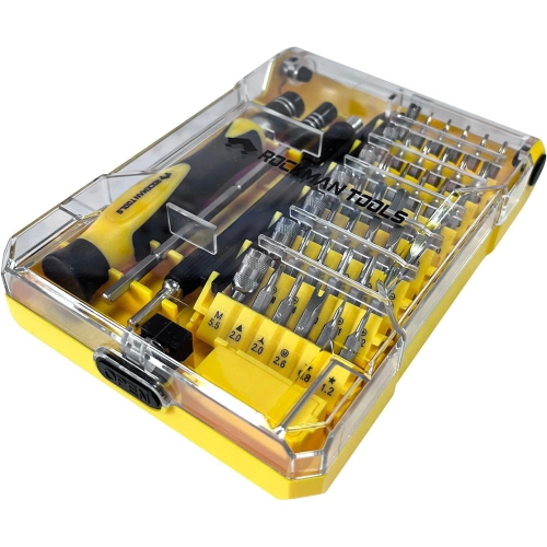 Rockman Tools Basics 45 PCS Precision Screwdriver Bit Set- 1PC Precision Bits Driver, 1PC 120mm Precision Magnetic Holder, 1PC 120mm Precision Spring