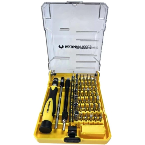Rockman Tools Basics 45 PCS Precision Screwdriver Bit Set- 1PC Precision Bits Driver, 1PC 120mm Precision Magnetic Holder, 1PC 120mm Precision Spring
