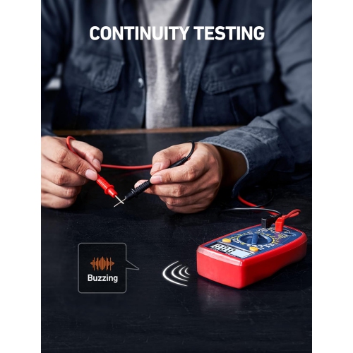 Multimeter 2000 Counts Digital Multimeter with DC AC Voltmeter and Ohm Volt Amp Tester ; Measures Voltage, Current, Resistance; Tests Live Wire,