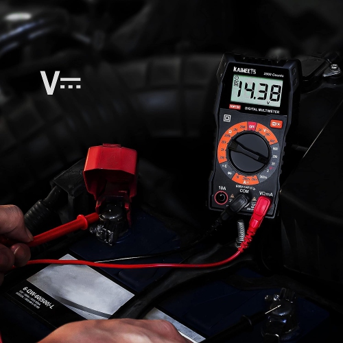 Digital Multimeter with Case, DC AC Voltmeter, Ohm Volt Amp Test Meter and Continuity Test Diode Voltage Tester for Household Outlet, Automotive