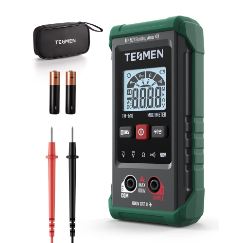 TM-510 Digital Multimeter, 4000 Counts, Smart Measurement, Auto-Ranging Voltmeter; Voltage Tester with Non-Contact Voltage Function, Measures AC/DC V