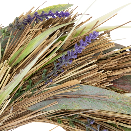 Artificial Grass and Lavender Spring Wreath - 14"